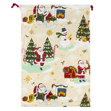 Jolly Santa Printed Velvet Xmas Stocking + Sack Multicolour: Multicolour / One Size