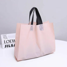 50pcs, Dual-colors Premium Frosted square PVC Gift Bags: Medium / Pink