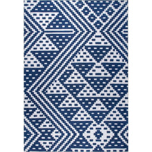 Jagged Modern Trellis Washable Area Rug: Black / Rectangle / 4' x 6'