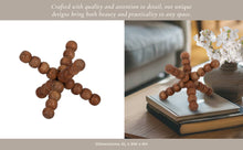 Mango Wood Beaded Jack Decorative Sculpture - Brown, 6 in.