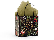Holiday Botanicals Paper Christmas Gift Bags: 25 Pack / Jewel 6.5x3.5x6.5"