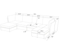 Olive Faux Leather Modular Sectional Sofa, 6 Seat Corner Cou: Default