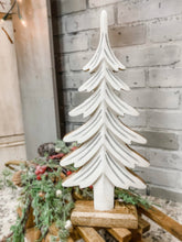 Wooden Tree w/ White & Silver Enamel 7x2x16in