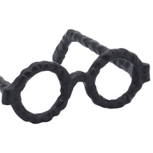 Aluminum Glam Round Glasses Sculpture - Black, 7 in.