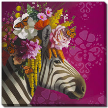 Monarch Zebra Printed 24x24 Canvas Wall Art: Canvas / 24x24 / Animals