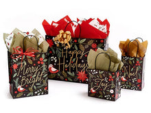 Holiday Botanicals Paper Christmas Gift Bags: 25 Pack / Jewel 6.5x3.5x6.5"