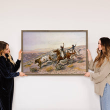 Vintage Buccaroos - Vintage Cowboy Canvas Art - Wood Framed : 12x18" Medium Canvas Art with Thick Wood Frame