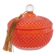 Red Glass Jar: Glass / 3.5 Dia x 3.5 H