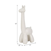 Sculpture - White Ceramic Giraffe Balloon Animal, 13 in.