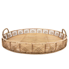 Woven Serving Trays with Handles Set of 2 - Brown, 24/30 in.