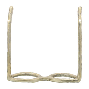Aluminum Abstract Cat Eye Glasses Sculpture - Gold, 7 in.