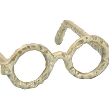 Metal Abstract Eyeglasses Sculpture Home Decor - Gold, 3 in.