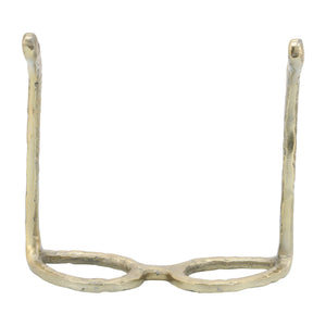 Aluminum Abstract Cat Eye Glasses Sculpture - Gold, 7 in.