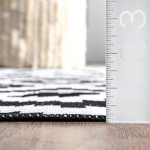 Kellee Machine Washable Modern Diamonds Area Rug: Black / Runner / 2' 6" x 8'