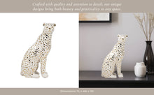 Ceramic Sitting Leopard Decorative Figurine - White, 11 in.