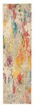 10' Runner Ivory Abstract Power Loom Runner Rug