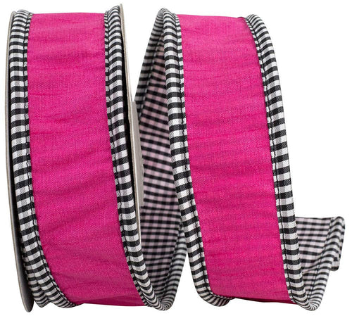 Gingham Wrapped Edge And Backed Dupioni Deluxe Wired Edge 3