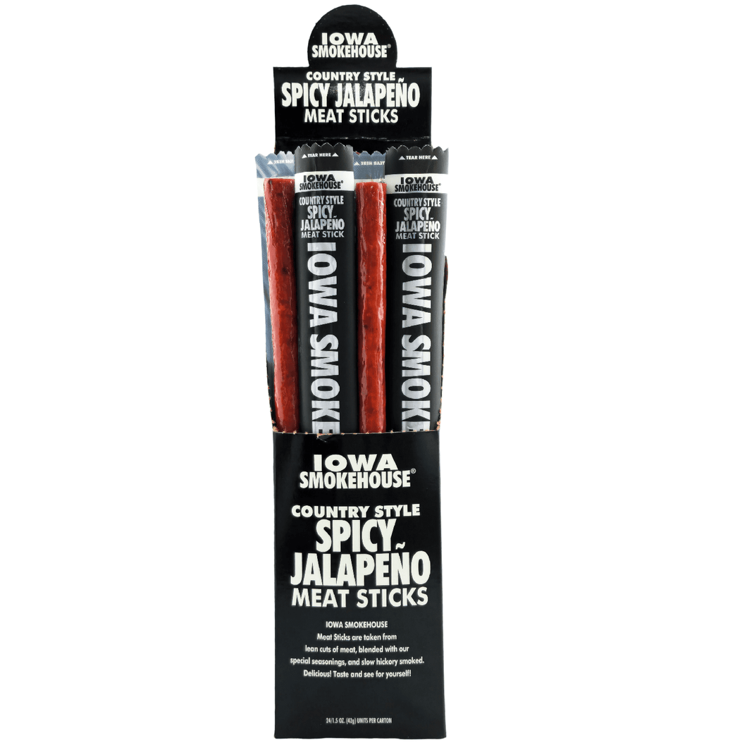 1.5 oz Country Style Meat Sticks Spicy Jalapeno (24/caddy)