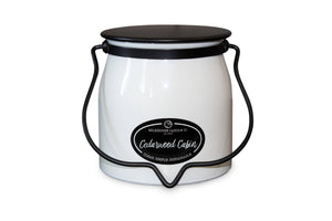 16 oz Butter Jar Soy Candle: Cedarwood Cabin, by Milkhouse