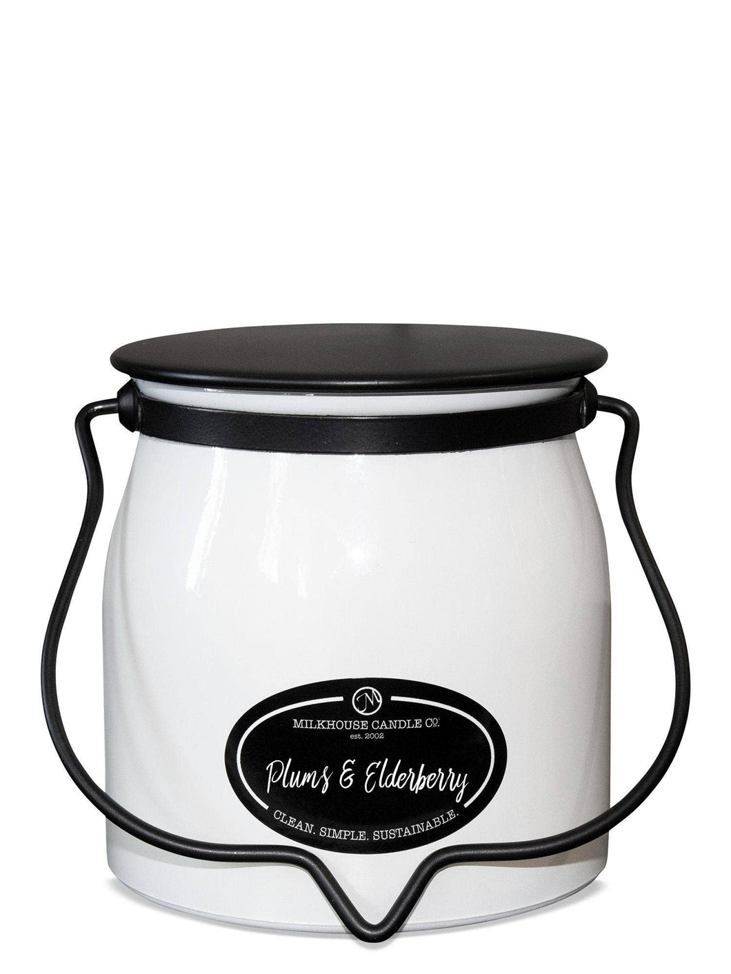 16 oz Butter Jar Soy Candle: Plums & Elderberry