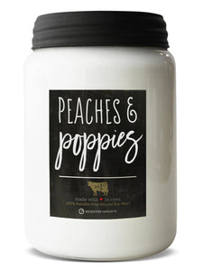 26 oz Farmhouse Jar Soy Candle: Peaches & Poppies