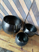 Galvanized Set of three pots