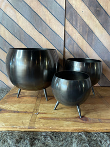 Galvanized Set of three pots